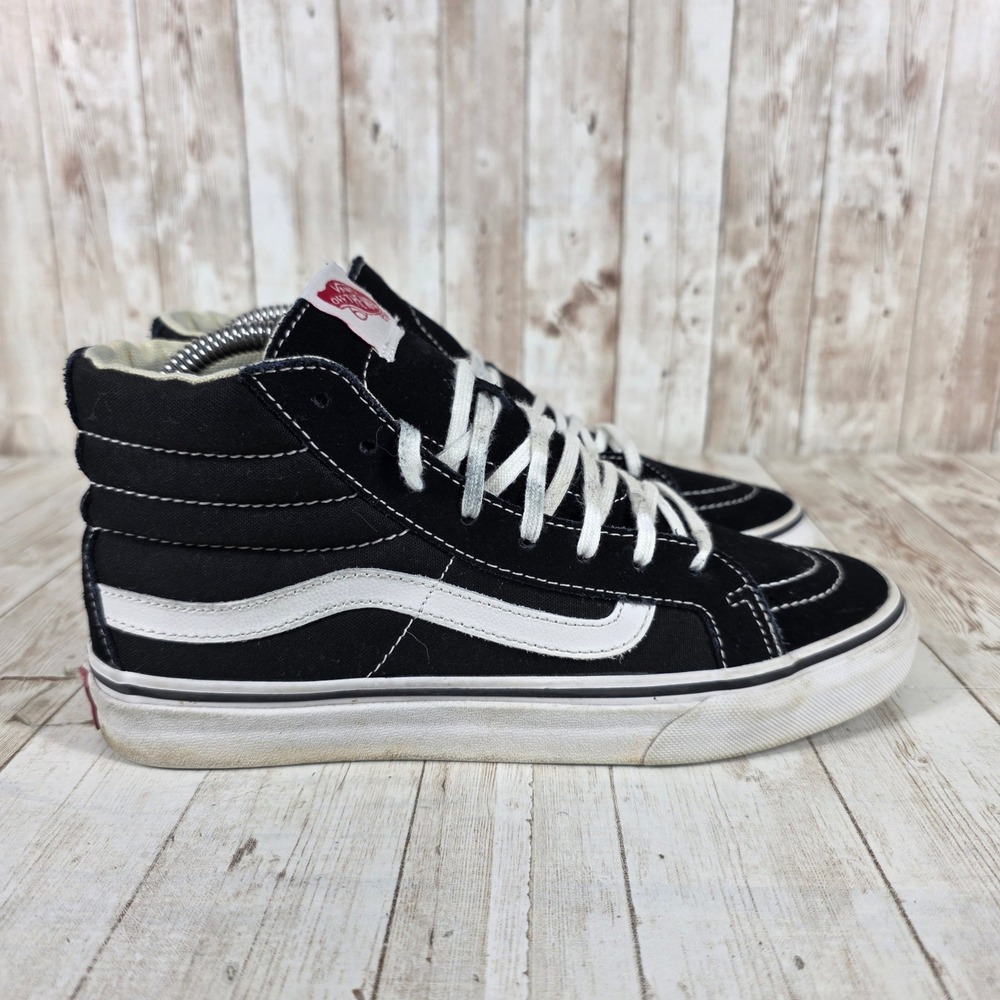Vans Sk8-Hi High Top Sneakers Black White Mens 5.5 Womens 7.0 VN000D5IB8C‎
